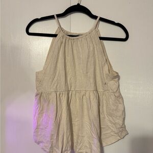 American Eagle Outfitters Cream Halter Tank Top